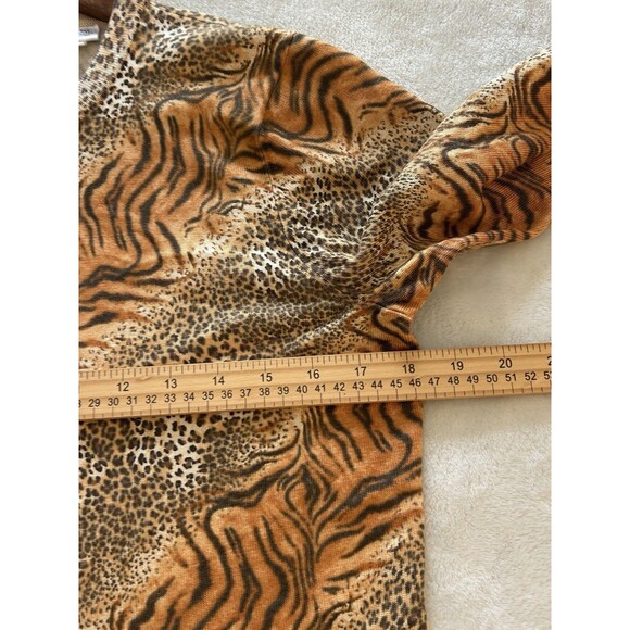 Vintage IRKA Womens Cardigan Medium Silk Blend Knit Animal Print Leopard Cheetah - Picture 8 of 11